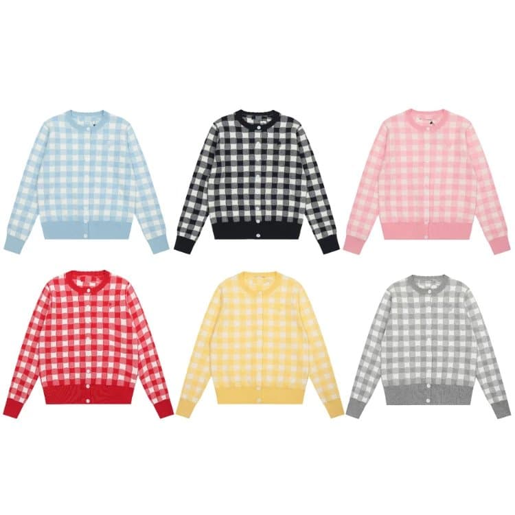 Gingham Check Cardigan Sweater [6 styles] | 7755327852
